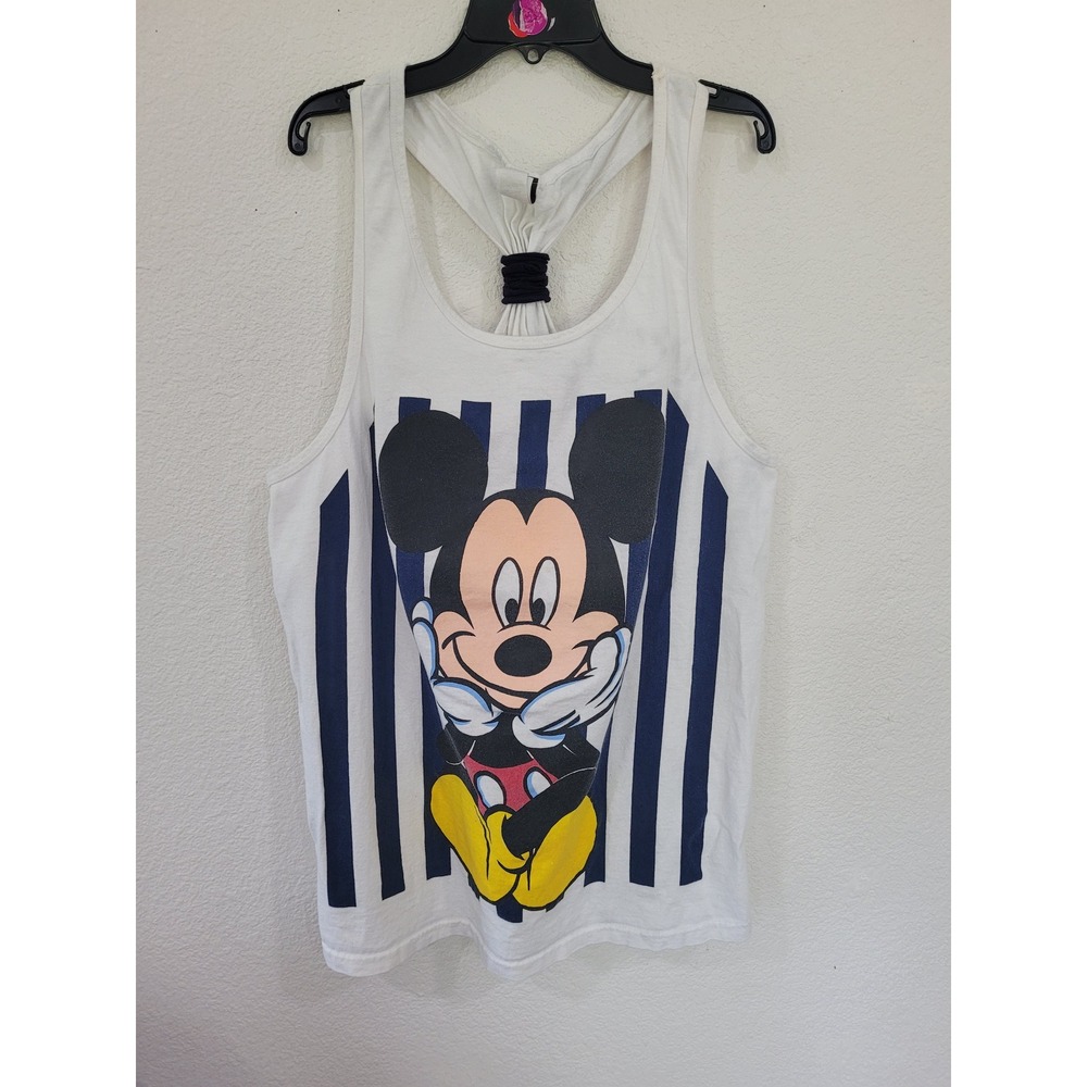 Vintage‎ Mickey Unlimited Disney Mickey Mouse Striped Tank Top XL Made in USA #3